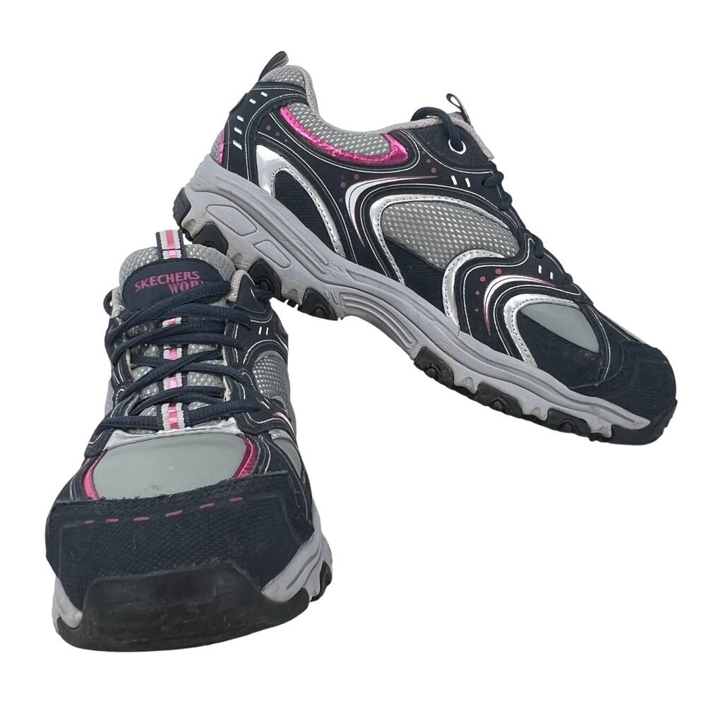 SKECHERS WORK Women's Slip Resistant Safety Toe Sneaker Style Work Shoes 9